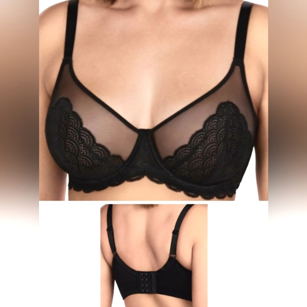 Nwt HSIA Bra Plus Size Underwire Lace Unlined Non Padded Full Coverage